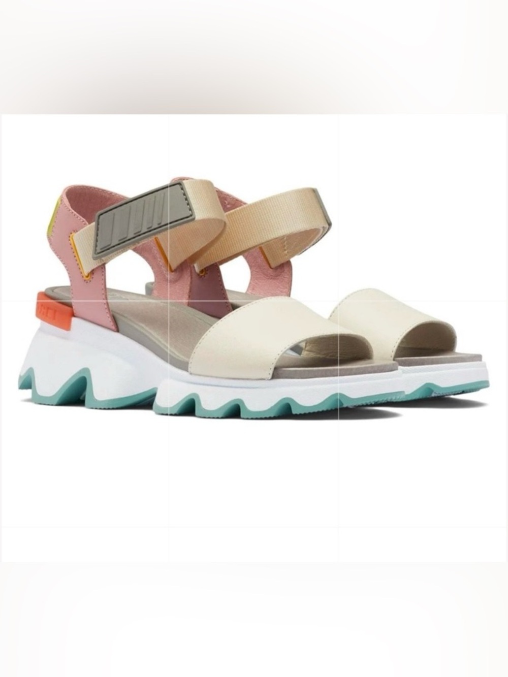 Sorel Cream, Pink & Mint Platform Sandals
